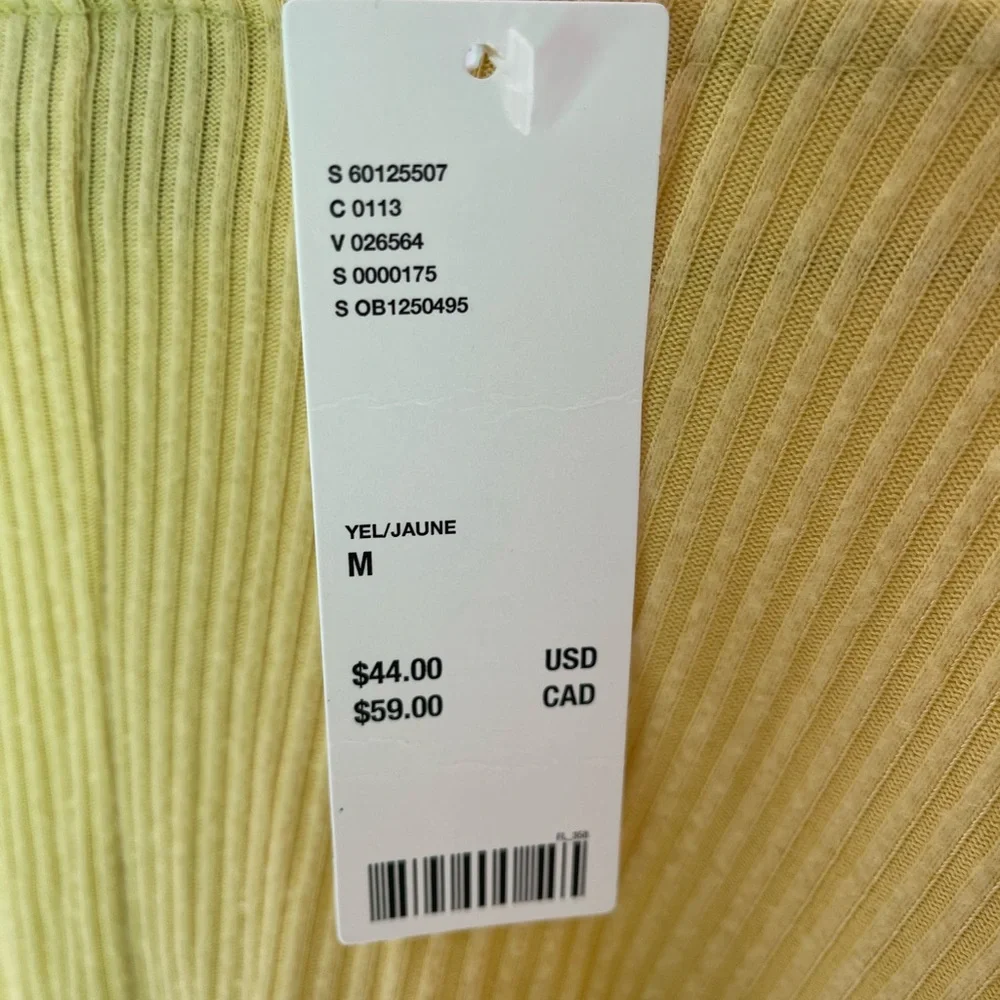 Yellow Off-Shoulder Ribbed Crop Top - Picture 3 of 3